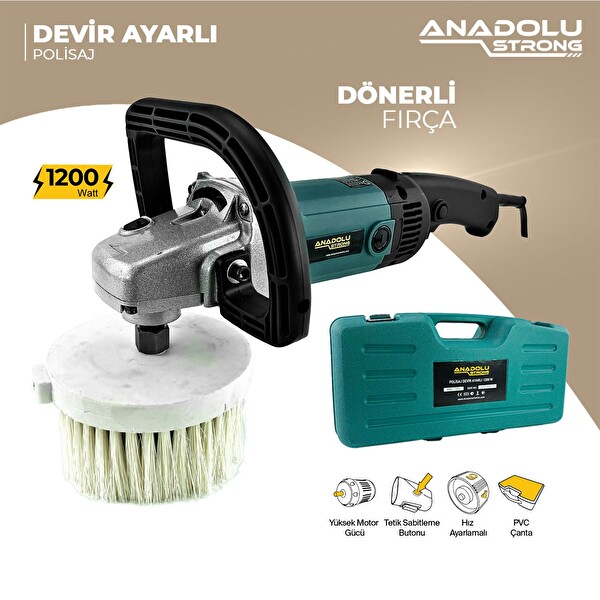Anadolu Strong ANS1002DF 6 Kademeli 1200W Pasta Cila Dönerli Fırça Koltuk Yıkama Makinesi