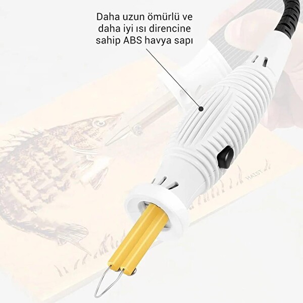 Class ZD-8905 New Isı Ayarlı Ahşap Yakma Makinesi 4 Adet Gölgeleme Uçlu Set ve Tel Fırça