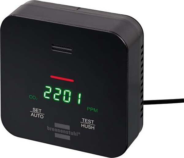 Brennenstuhl Termo/Barometre Özellikli Hava Kalitesini Gösteren Karbondioksit ve Moniksit Ölçer Dedektör