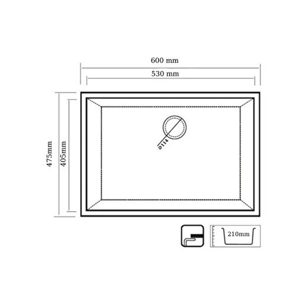 Real Stone K012 Gordion 60 60x47.5 CM Gri Granit Mutfak Eviyesi