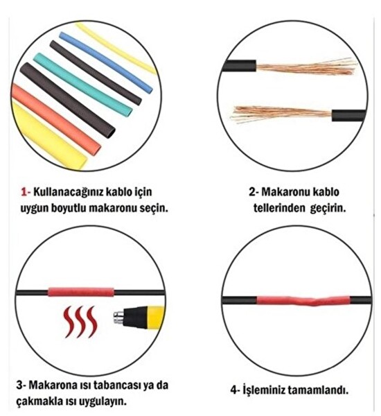 ZHL Tools 560 Parça Isıyla Daralan Makaron Kablo Koruyucu Set