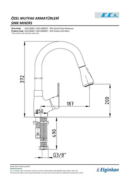 ECA Spylos Spiralli Mutfak Eviye Bataryası 102118142