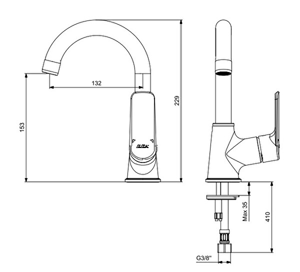 ECA LIA Döner Kuğu Borulu Lavabo Bataryası 102188887