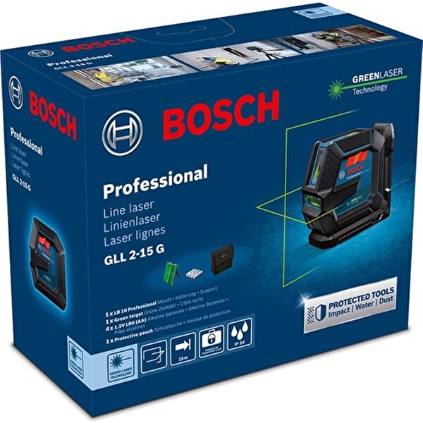 Bosch GLL 2-15G Çizgi Hizalama Lazeri - 0601063W00