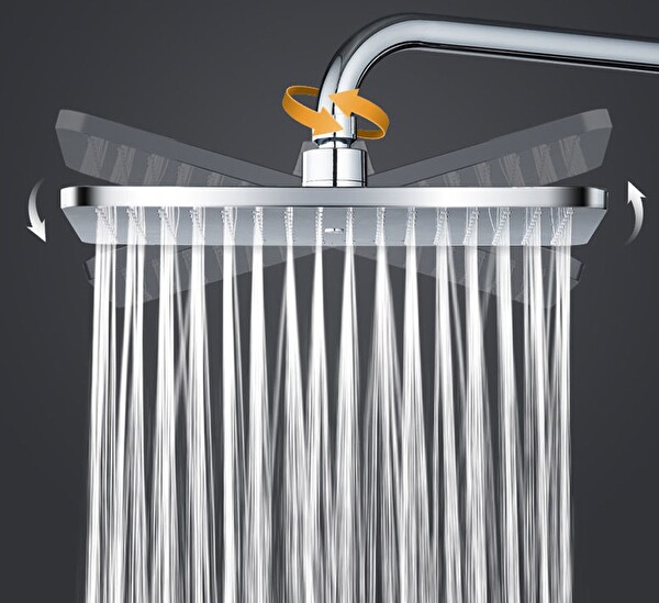 T-May Banyo Belen Kare Tepe Duş Seti Başlığı Krom Paslanmaz