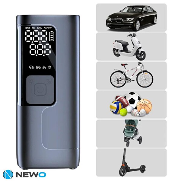 Newo NW06 Şarjlı Işıklı Lastik Şişirme Pompası