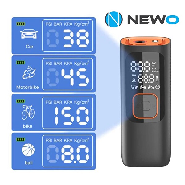 Newo NW01-P Şarjlı Işıklı Lastik Şişirme Pompası