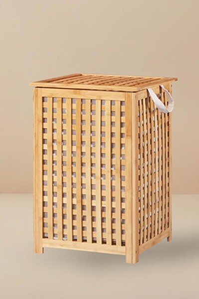 DigitHome Bambu Kirli Çamaşır Sepeti Dikdörtgen Kahverengi – H/5 C1-1-289