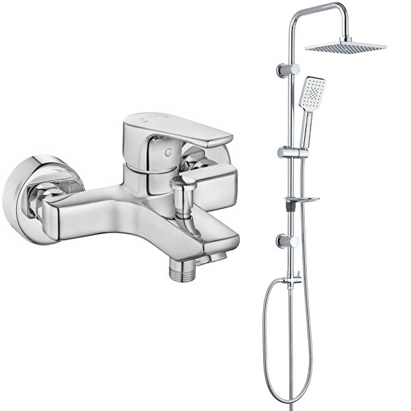 ECA Niobe Banyo Bataryası - T-May Banyo Belen Tepe Duş Takımı Seti Krom Paslanmaz