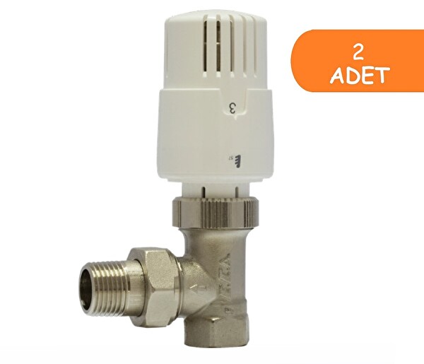 ECA TRV4 Termostatik Köşe Radyatör Valfi Petek Vanası 602120755 2 Adet
