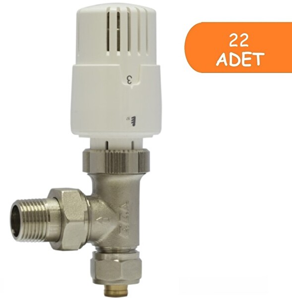 TRV4 Termostatik Köşe Radyatör Valfi Pex Köşe 602120780 22 Adet