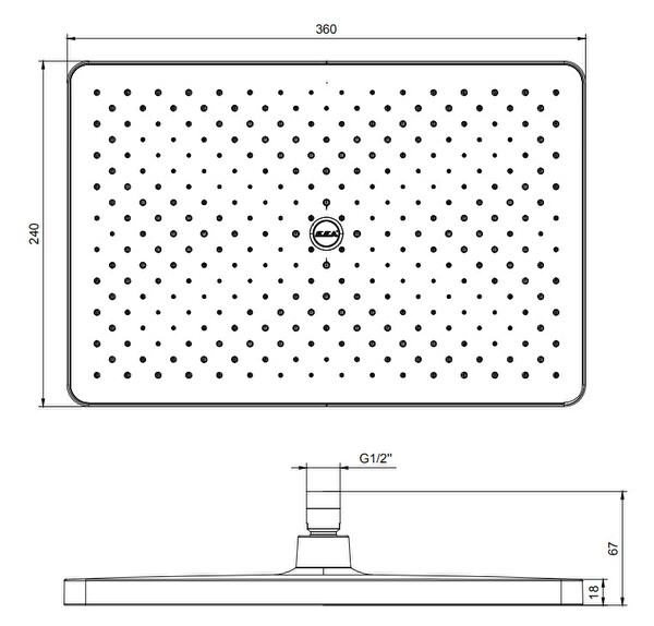 ECA Tiera Plus Banyo Dikdörtgen Duş Başlığı 36x24 102145067