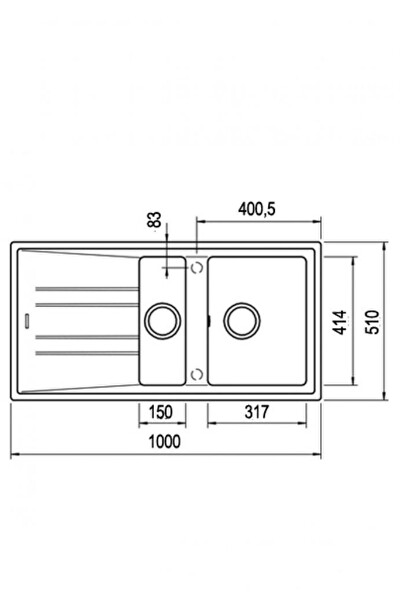 Teka Stone 60 B-TG 1.5 Gözlü Tezgah Üstü Carbon Siyah Granit Evye 115360001