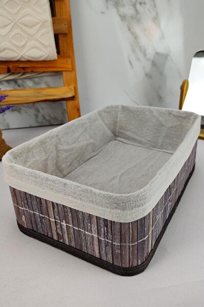 DigitHome Bambu Çok Amaçlı Saklama Kutusu Düzenleyici Orta Boy Organizer Gri 29x19x10 CM - CL-6006-2 C1-1-121
