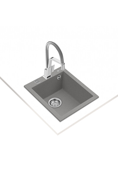 Teka ForSquare 34.40 TG Tek Hazneli Tezgah Üstü - Tezgaha Sıfır Ston Grey Granit Eviye