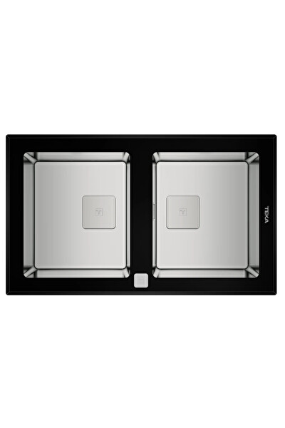 Teka Diamond RS15 2B 86 (WST BLACK) Tezgah Üstü Damlalıksız Siyah PureLine Cam Eviye - 115030017