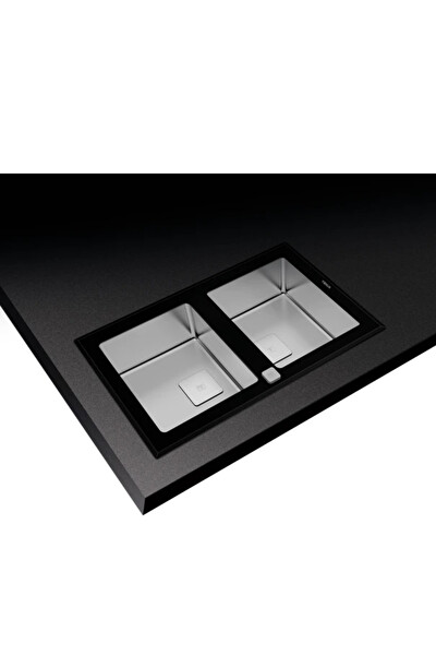 Teka Diamond RS15 2B 86 (WST BLACK) Tezgah Üstü Damlalıksız Siyah PureLine Cam Eviye - 115030017
