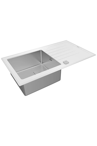 Teka Diamond RS15 1B 1D 86 Beyaz Cam Eviye