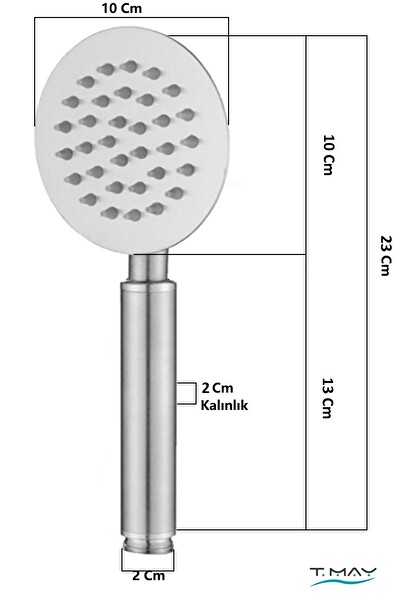 T-May Sardes Mat İnox Oval Borulu Hareketli Sürgülü Duş Seti Üst Takımı
