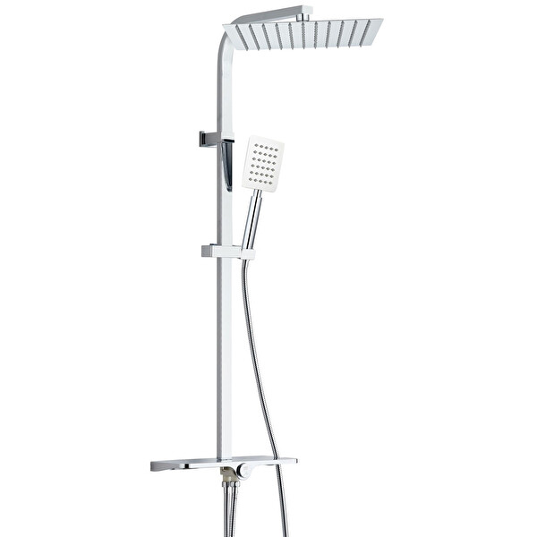 Hill Sart Kare Duş Takımı Seti Krom Paslanmaz