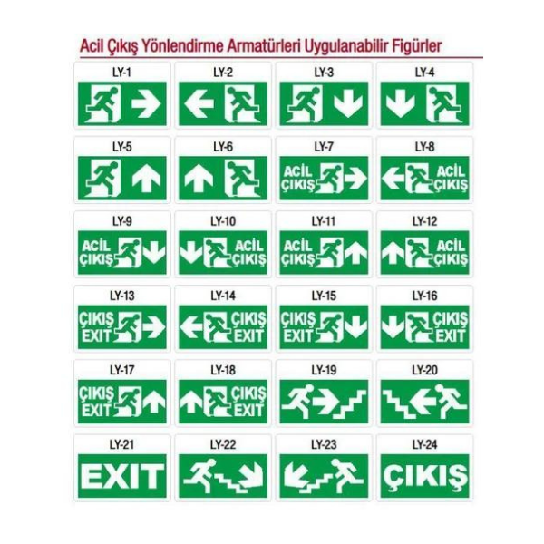 Arsel SFS SFS20-3-L Acil Çıkış Yönlendirme Armatürü Şebekeden Yanan 8xF LED