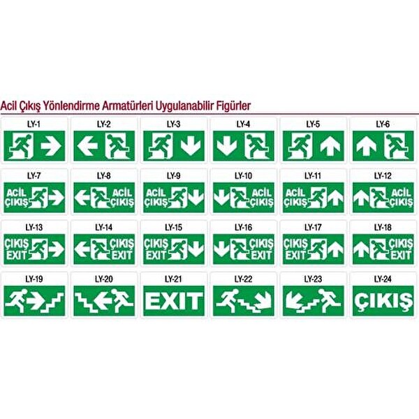Arsel Dekolite Z Serisi Eko AE-4223-LE Acil Çıkış Yönlendirme Armatürü Sürekli ve Kesintide 180 DK Yanan 20xF LED