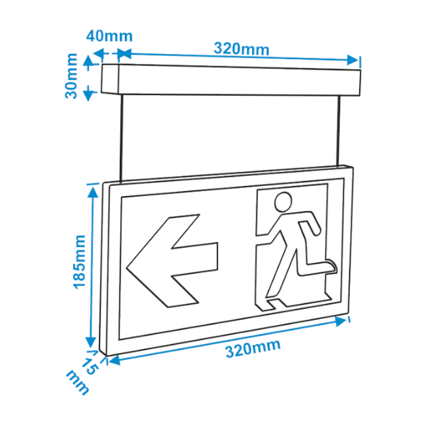 Arsel AES-26223-L Onled-Lite Acil Çıkış Yönlendirme Armatürü Sürekli ve Kesintide 180 DK Yanan 20xF LED