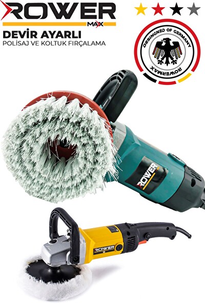 Rowermax RWRX-1200DU Alman Dizayn Devir Ayarlı Polisaj Makinası 1200W Koltuk Fırçalama Makinası
