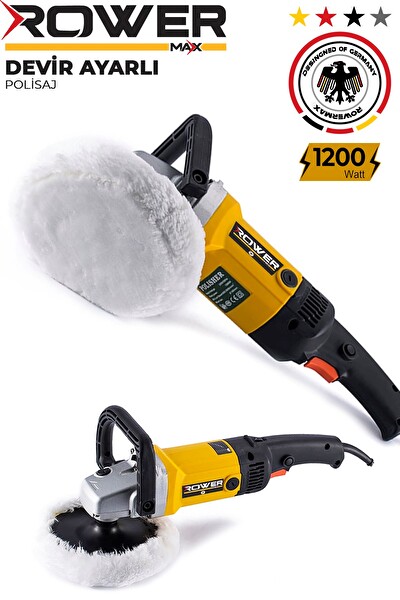 Rowermax RWRX-1200DU Alman Dizayn Devir Ayarlı Polisaj Makinası 1200W Koltuk Fırçalama Makinası