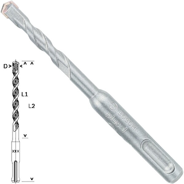 Bosch SDS-Plus-1 Matkap Uç 7x50x110 MM Taş Beton