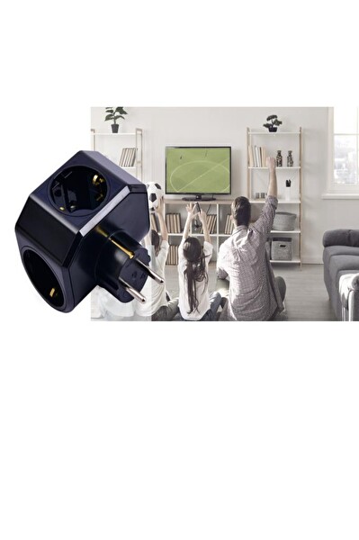 Viko Yonca Plus 3'lü Çocuk Korumalı Topraklı Fiş Priz Siyah