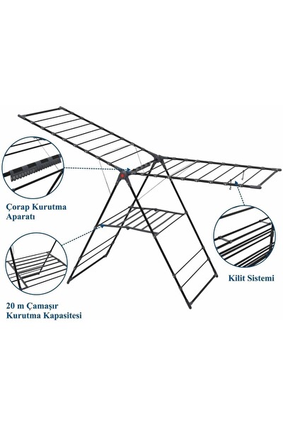 Devecioğlu Harbinger MM051 İnova Black Çamaşır Kurutma Askısı