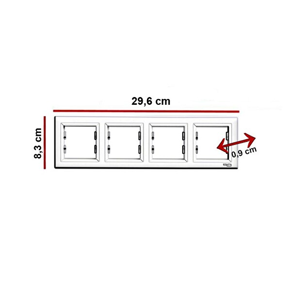 Schneider Asfora Beyaz 4'lü Çerçeve