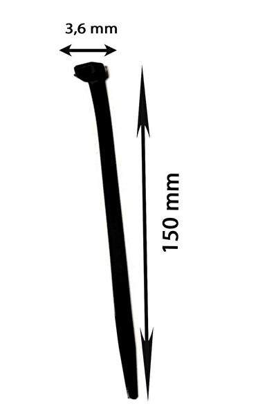 Şahnet 3.6x150 Kablo Bağı Siyah - Cırt Kelepçe - Klips (100 Adet)
