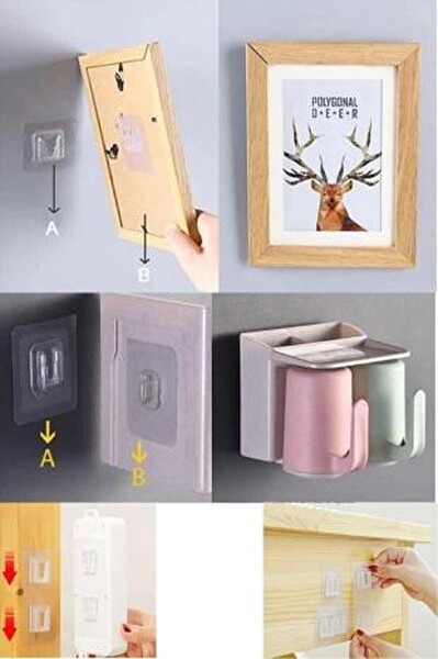 Mithra Life MIT1107 Çift Taraflı Yapışkanlı Eşya Sabitleme Askısı 5 Adet