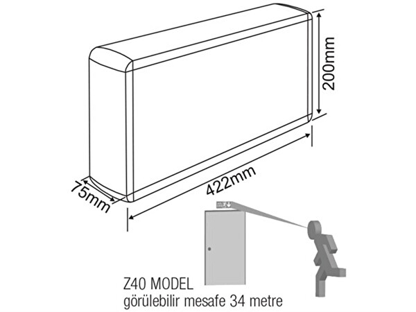 Arsel Dekolite Z Serisi Eko AE-3223-LE Sürekli ve Kesintide 180 DK Yanan 20xF LED Acil Çıkış Yönlendirme Armatürü