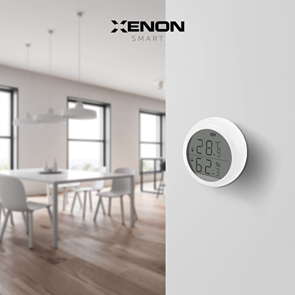 Xenon Smart Akıllı Dijital Termometre Uygulama Denetimli Zigbee İç Mekan Isı Ölçer ve Nem Ölçer (Higrometre) X7608