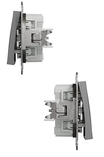 Schneider Asfora Antrasit Liht Anahtar - Zil Anahtarı Çerçeveli