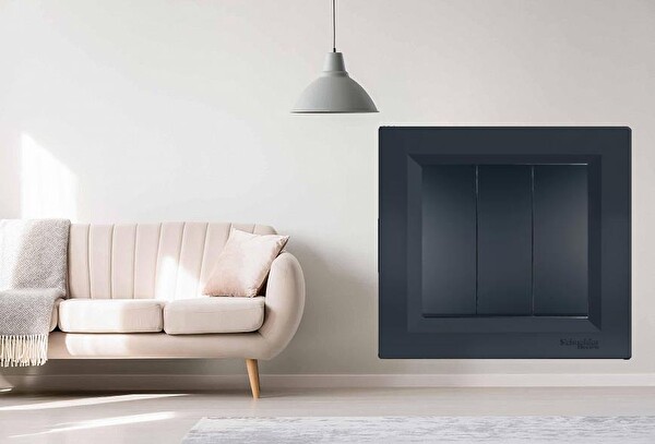 Schneider Asfora Antrasit 3'lü Anahtar - Çerçeve Dahildir