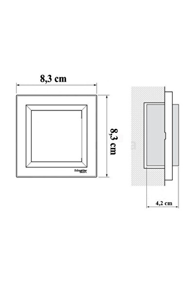 Schneider Asfora Antrasit Kapaklı Topraklı Priz - Çerçeveli