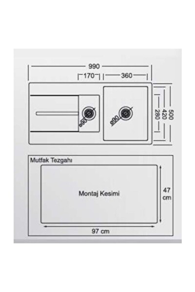 GL General Artes 99x50 Beyaz Eviye