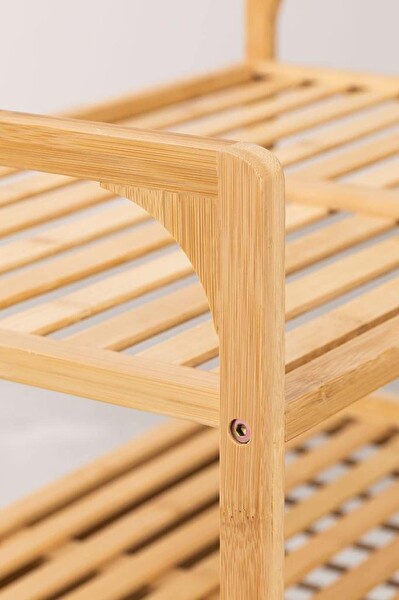 DigitHome Bambu XL Kirli Sepetli 2 Raflı Çok Amaçlı Banyo Düzenleyici Çamaşır Sepeti Organizer DB-0004