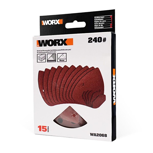 Worx WA2068 140x90 MM 240 Kum 15 Adet Cırtlı Universal Mouse Zımpara Kâğıdı