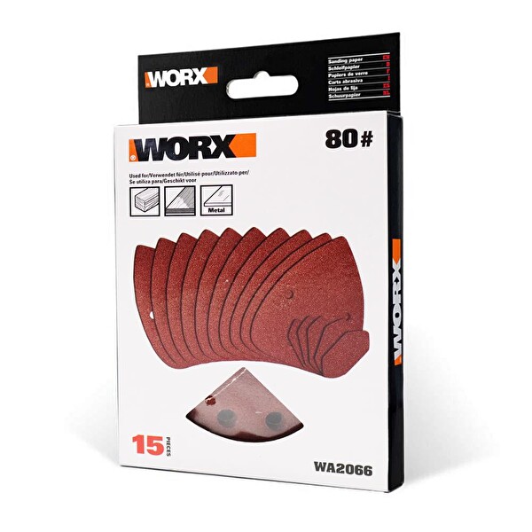 Worx WA2066 140x90 MM 80 Kum 15 Adet Cırtlı Universal Mouse Zımpara Kâğıdı