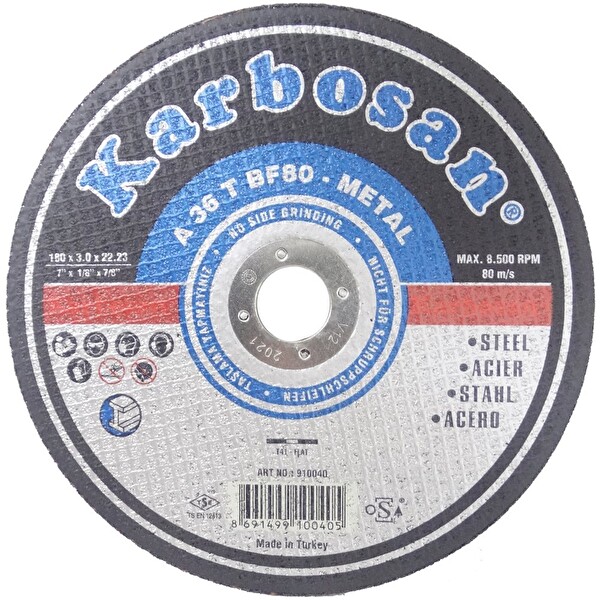 Karbosan 910040 A 36 T BF80 Metal Kesme Diski 180x3.0x22.23 MM