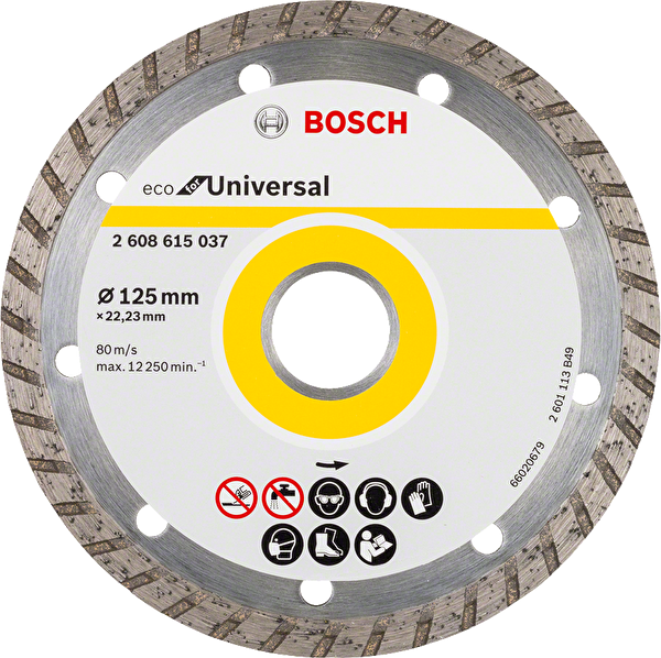 Bosch Ekonomik Seri 9-1 Genel Yapı Malzemeleri İçin Elmas Kesme Diski 125 MM Turbo