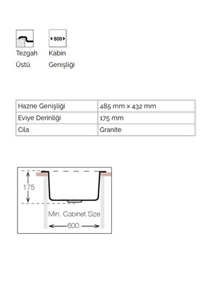 Ukinox Valente D-100L Beyaz Granit Eviye