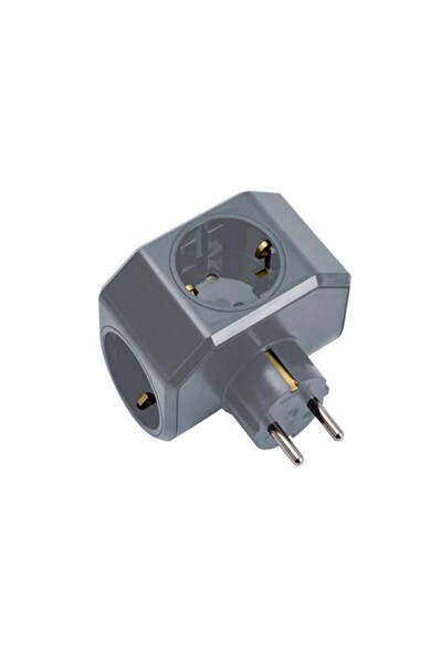 Viko Yonca Plus 3'lü Topraklı Gri Golyat Priz