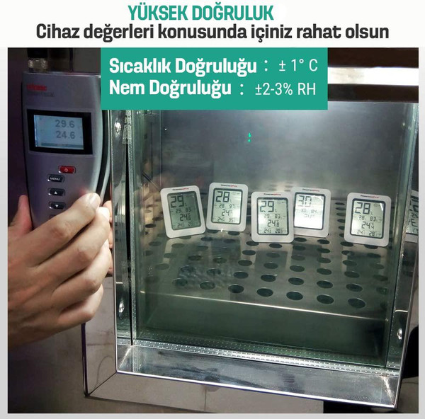 ThermoPro TP50 Termometre İç Mekan Dijital Isı ve Nem Ölçer 3 Adet