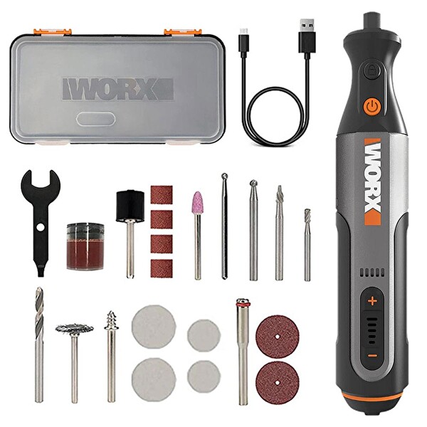 Worx WX106 8Volt Kalem Tipi Devir Ayarlı Profesyonel Gravür Makinesi ve 21 Parça Aksesuar